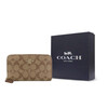 COACH Zip Around 17 classic presbyopic zipper coated canvas coin bag ID card holder wallet women's basic outfit (bag + dust bag)