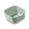 Fat Donglai vegetable sink food-grade material double-layer drain basket leaky basin rice washing artifact vegetable basin washing fruit Fat Donglai same style mint green medium-double layer drain basket food-grade PET