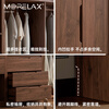 Morelax all solid wood sliding door wardrobe walnut color home bedroom modern simple small apartment log style oak wardrobe 1.8 meters sliding door wardrobe door delivery + installation