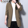 Woodpecker (TUCANO) coat men's autumn and winter casual loose mid-length windbreaker jacket men's hooded Korean top khaki XL