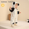Balabala children's clothing, baby jumpsuit, baby outing clothes, rompers, autumn and winter clothes, new velvet feel, warm, comfortable and cute, milky white giant panda 90cm