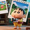 Crayon Shin-chan disposable film machine, film camera, retro point-and-shoot film camera with flash, polaroid color negative student camera, birthday gift for boy, girlfriend, best friend, blue with flash + creative illustration
