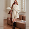 Bailuyu large lapel wool blended double-sided wool 25 new winter style elegant mid-length coat jacket for women beige M