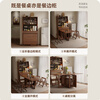 Winter wood solid wood sideboard dining table integrated storage cabinet new kitchen cabinet household folding dining table wine cabinet living room main picture 0.96M single cabinet + 1.7M table + 2 chairs #Walnut color