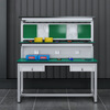 Kegan diy aluminum alloy anti-static workbench aluminum profile operating table computer desk workshop factory assembly line assembly table repair table can be customized including accessories 1400*600*1600 double drawer