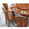 Tang Gong golden sandalwood solid wood dining table and chairs, a complete set of high-end small apartment retractable square table for 10 people, sandalwood color, one table and six chairs, 1.35m, all solid wood