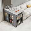YIGESHA sofa side cabinet, high-end light luxury side table, mobile tea table, kettle, integrated table, tea bar machine, balcony tea table, coffee table, gray retractable side cabinet