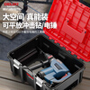 Delixi extra-large wide-body hardware tool box household multi-functional hardware storage box industrial-grade electric hammer box power tools 22-inch double-layer solid model - the electric hammer can be placed flat!