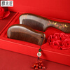 Carpenter Tan's golden sandalwood comb, a pair of wedding combs for women, a pair of gift boxes for Women's Day, a 520 gift for my girlfriend and my wife's birth, a pair of brow combs + sandalwood mirror + gift box +