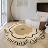Round American cream style home living room carpet bedroom light luxury style irregular plush coffee table blanket Chashi Leila diameter 80 cm upgraded bottom imitation cashmere