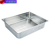 Enshousu stainless steel rectangular leaky basin drain tray stewed vegetable serving basin 1/2 punch length 32*width 26*height 10