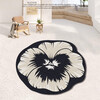 Round American cream style home living room carpet bedroom light luxury style irregular plush coffee table blanket Chashi Leila diameter 80 cm upgraded bottom imitation cashmere