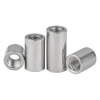 Jinggong extended nut 304 stainless steel cylinder thickening and height welding internal thread round nut column m4m5m6m8m10 M8*50* 12 (2 pieces)