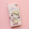 Kangaroo cartoon cute long wallet for female students new large capacity mobile phone bag wallet zipper card bag clutch bag long wallet milk tea Kurome
