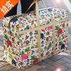 Large capacity moving packing snakeskin woven duffel bag red white and blue canvas sack cartoon pocket storage bag material Oxford bag