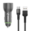 360 car charger super fast charging data cable set dual port USB 66W cigarette lighter smart car charger HC-69 one to two converter