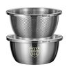 Carole stainless steel drain basket kitchen basin kitchen household fruit washing basket rice basin sieve thickening and basin German craftsmanship 316+ extra thick extra deep extra thick / 32cm solid basin with leakage basin