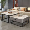 Gupujia slate coffee table living room modern simple light luxury small apartment hospitality tea table sofa glass side table balcony small corner table