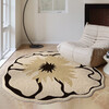 Round American cream style home living room carpet bedroom light luxury style irregular plush coffee table blanket Chashi Leila diameter 80 cm upgraded bottom imitation cashmere