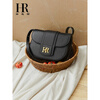 Helena 2025 new saddle bag light luxury women's shoulder bag black.