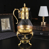 Yu Youshuo golden Middle Eastern style Arabic coffee pot 3-piece set hotel light luxury retro heatable glass coffee pot G1228 (gold)