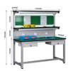 Kegan diy aluminum alloy anti-static workbench aluminum profile operating table computer desk workshop factory assembly line assembly table repair table can be customized including accessories 1400*600*1600 double drawer