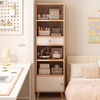 Bookshelf floor-standing storage rack standing cabinet living room corner narrow cabinet book organizer household multi-layer cabinet simple bookcase 40cm pastoral oak color 6 layers