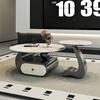 Seaworthy slate coffee table living room light luxury high-end 2025 new tea table tea table modern simple small apartment coffee table combination combination black frame white cabinet bright white slate 80+50