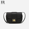 Helena 2025 new saddle bag light luxury women's shoulder bag black.