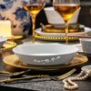 Fuyu ceramics Jingdezhen tableware pure white Chinese exquisite plate home moving gift Magnolia soup plate 6 pieces
