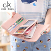 Casa-kupsCK new Korean style simple and fashionable women's long wallet large capacity multi-card slot folding niche design wallet pink