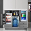 Jiudi tea bar machine for home high-end living room 2025 new tea bar cabinet water dispenser integrated bottom bucket water dispenser cooling and heating all-in-one machine water boiler fully automatic upgraded model - three cabinets white/voice water boiling/with refrigerator + disinfection cabinet hot and cold type