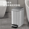 KUK foot pedal trash can stainless steel with lid narrow slit home bathroom kitchen living room toilet large paper basket 7L black
