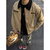 Katuchi American retro cleanfit work jacket men's early autumn high-end handsome loose coach jacket top khaki XL