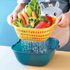 Xincong vegetable sink kitchen drain basket washing vegetable basin vegetable basket multi-functional fruit plate vegetable basket thickened water filter basket 6-piece set extra large + large + medium yellow and blue combination - event exclusive