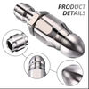 Water rat unblocks the head rat high-pressure nozzle stainless steel 1/4 quick-plug front one back six sprays lower pipe cleaning one pack thickened stainless steel water rat front 1 back six dredge artifact