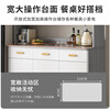 Gujia Home Living Room Sideboard Against the Wall Integrated Small Apartment Storage Cabinet Kitchen Multi-Function Shelf Cabinet Wine Cabinet Tea Heightened Shelves Model Owen Gray Gray and White 120C