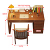 Pengneng home computer desk solid wood simple modern bedroom work writing desk with cabinet integrated student study desk and chair black walnut color # desk imported rubber wood no veneer 100cm*60cm*75cm