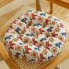 Cotton and linen futon cushion, thickened fabric, round tatami, bay window floor, meditation office chair cushion, meditation cushion, round shape - ethnic style red, about 45cm*45cm (comfortable and thickened version)