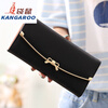 Kangaroo (KANGAROO) 2025 Korean version Japanese long wallet for women summer fortune hand holding simple and fashionable student foreign trade 30% off for mother style black bow hardware