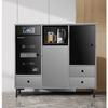 Jiudi tea bar machine for home high-end living room 2025 new tea bar cabinet water dispenser integrated bottom bucket water dispenser cooling and heating all-in-one machine water boiler fully automatic upgraded model - three cabinets white/voice water boiling/with refrigerator + disinfection cabinet hot and cold type