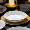 Fuyu ceramics Jingdezhen tableware pure white Chinese exquisite plate home moving gift Magnolia soup plate 6 pieces