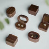 Orange Central Ring Box Premium Earrings Gift Box Birthday Proposal Wedding Ring Wooden Walnut Jewelry Storage Box Retro Square Solid Wood Cover