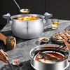 Wahson micro-pressure cooker 304 stainless steel thickened stew pot multi-functional household large-capacity gas induction cooker universal 7L stainless steel three-layer steel-uncoated