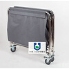 Folding linen cart hotel stainless steel collection trolley room entrance hotel property service cart room cleaning large stainless steel folding cart gray