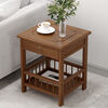 FANCYCHIC home sofa side cabinet small coffee table mahjong table corner corner small square table storage rack tea table tea table side tea cabinet two-story brown fence