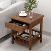 FANCYCHIC home sofa side cabinet small coffee table mahjong table corner corner small square table storage rack tea table tea table side tea cabinet two-story brown fence