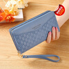 Weiltili 2024 New Women's Wallet Long Large Capacity Double Zipper Hand Wallet Women's Double Layer Clutch Bag Wallet Bag Dark Pink