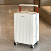 Charles heart-loving, good-looking, large-capacity, thickened aluminum frame travel suitcase, universal wheel trolley case, wide trolley, white thickened aluminum frame, wide trolley, cup holder, USB 20 inches