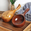 Water spoon Korean style whole wood handle solid wood measuring spoon large natural color large leaf camphor water scoop 375ml